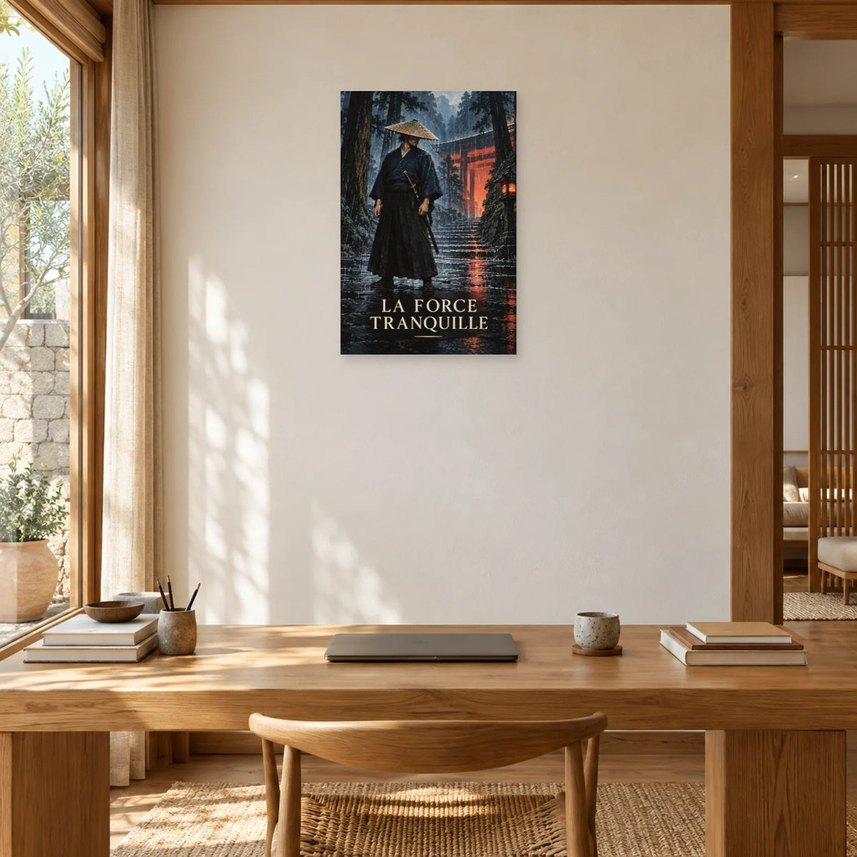 Affiche Samouraï - Force tranquille dans un bureau - Art Virtuoso