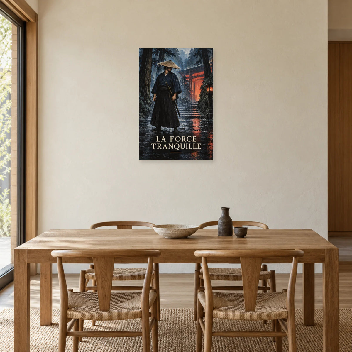 Affiche Samouraï - Force tranquille dans une salle à manger - Art Virtuoso