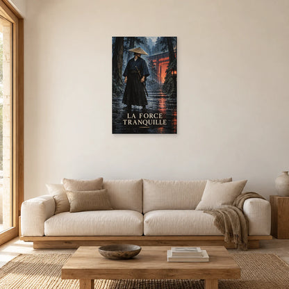 Affiche Samouraï - Force tranquille dans un salon - Art Virtuoso