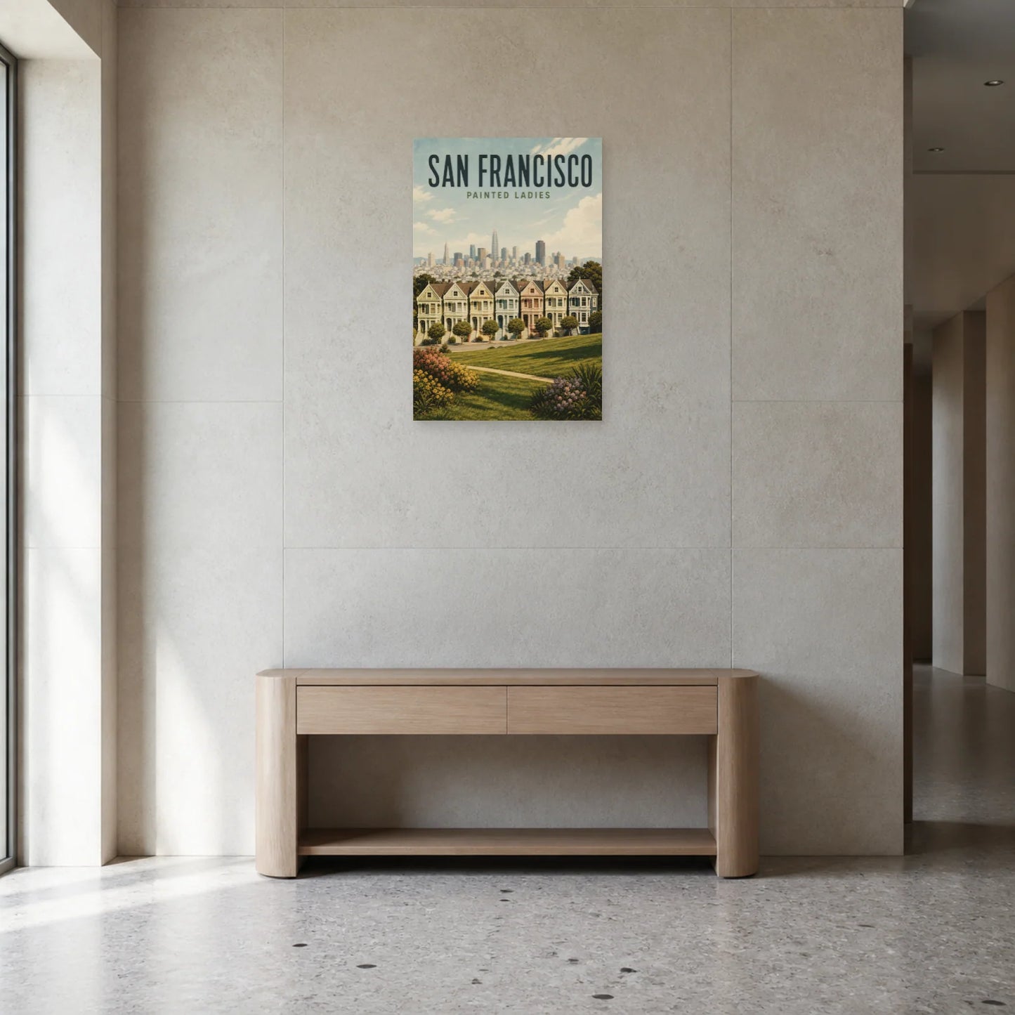 Affiche San Francisco – Painted Ladies dans une entrée ou un couloir - Art Virtuoso