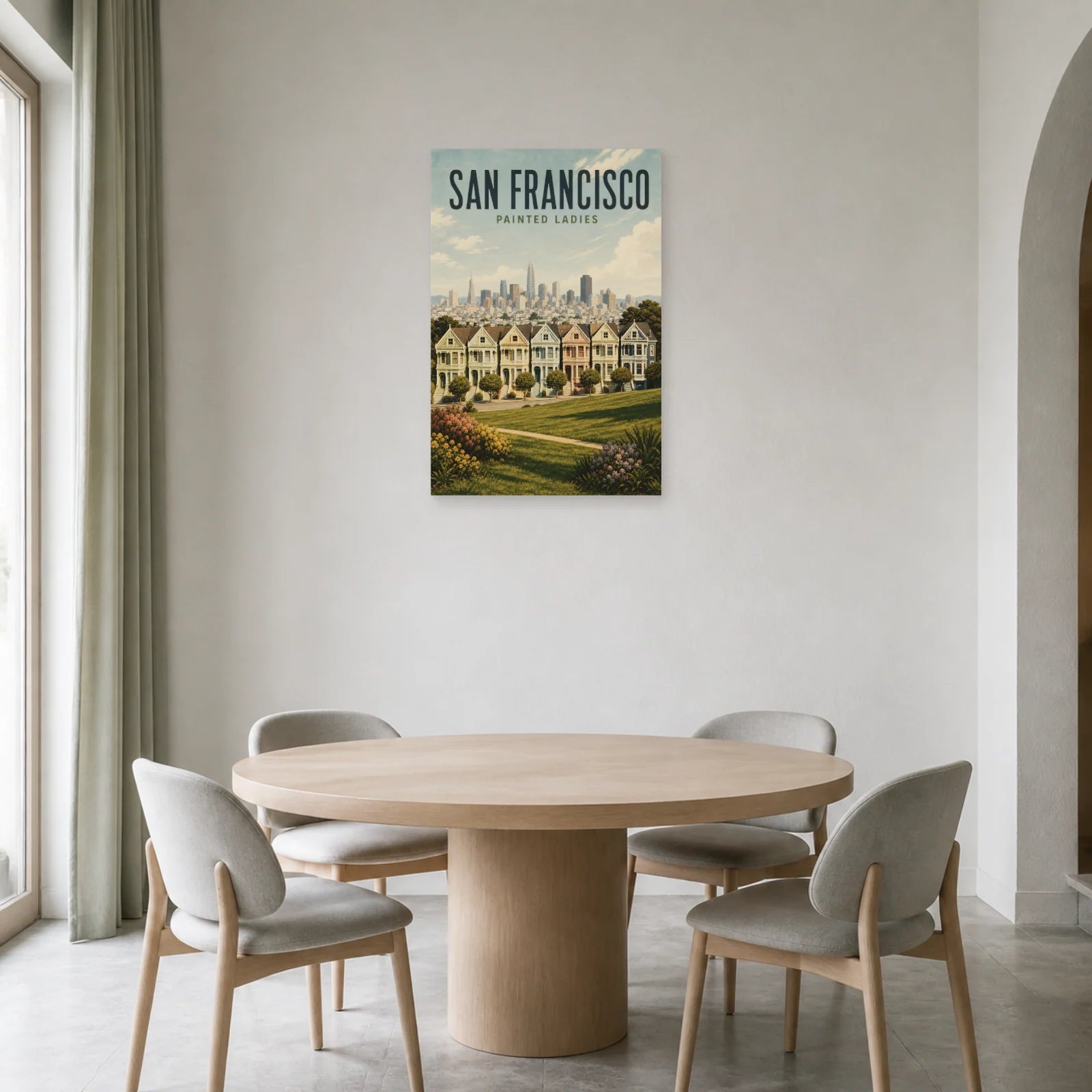 Affiche San Francisco – Painted Ladies dans une salle à manger - Art Virtuoso