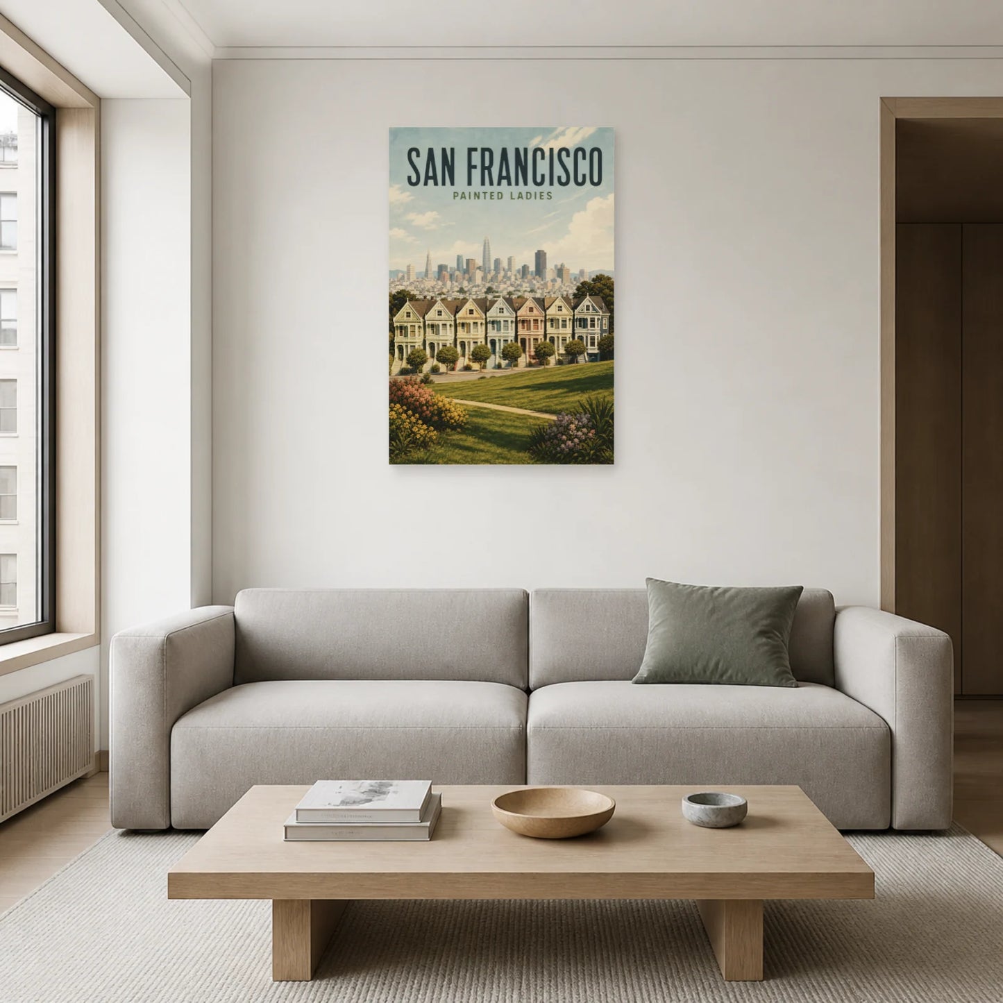 Affiche San Francisco – Painted Ladies dans un salon - Art Virtuoso