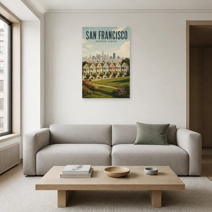 Affiche San Francisco – Painted Ladies dans un salon - Art Virtuoso