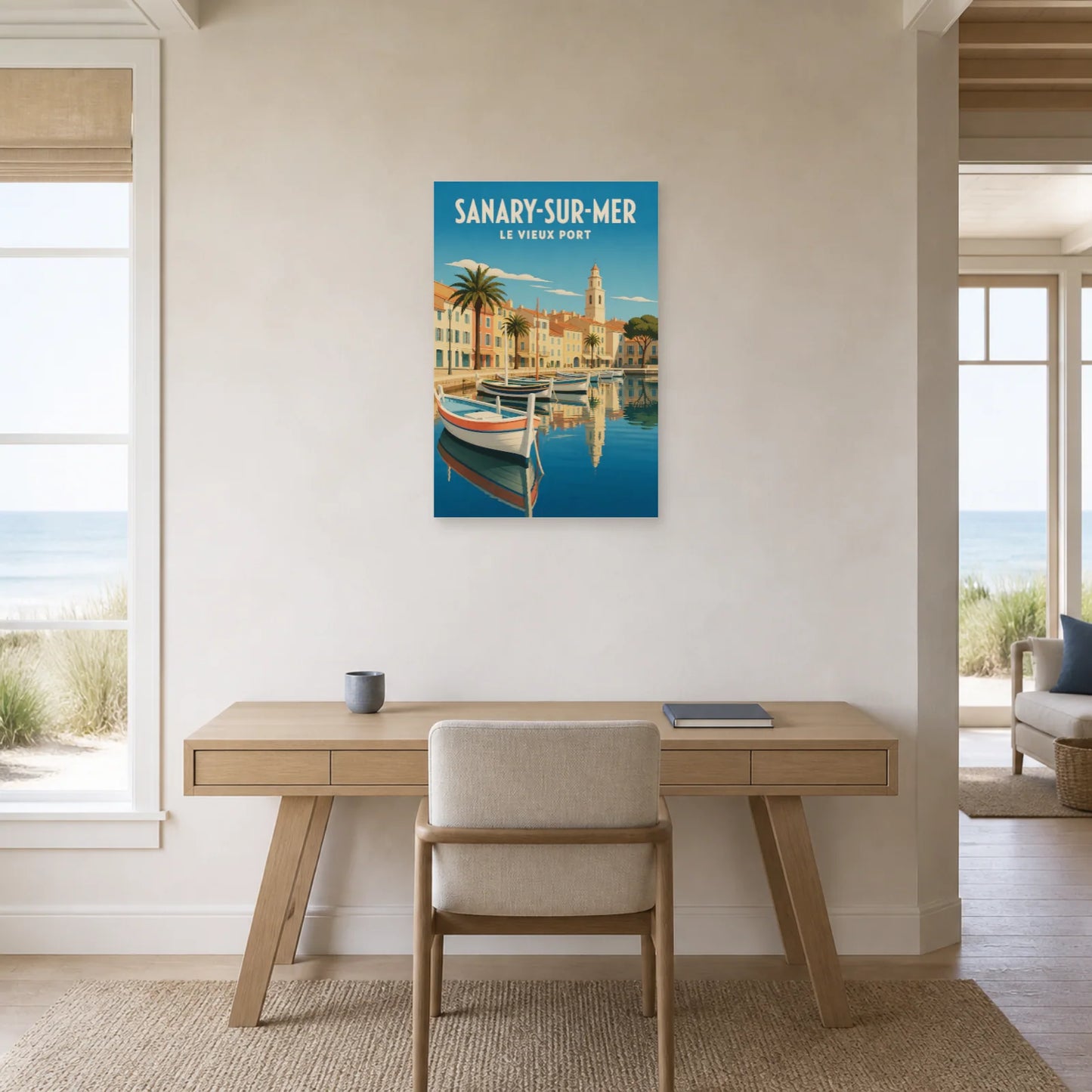 Affiche Sanary-sur-Mer – Le Vieux Port dans un bureau - Art Virtuoso