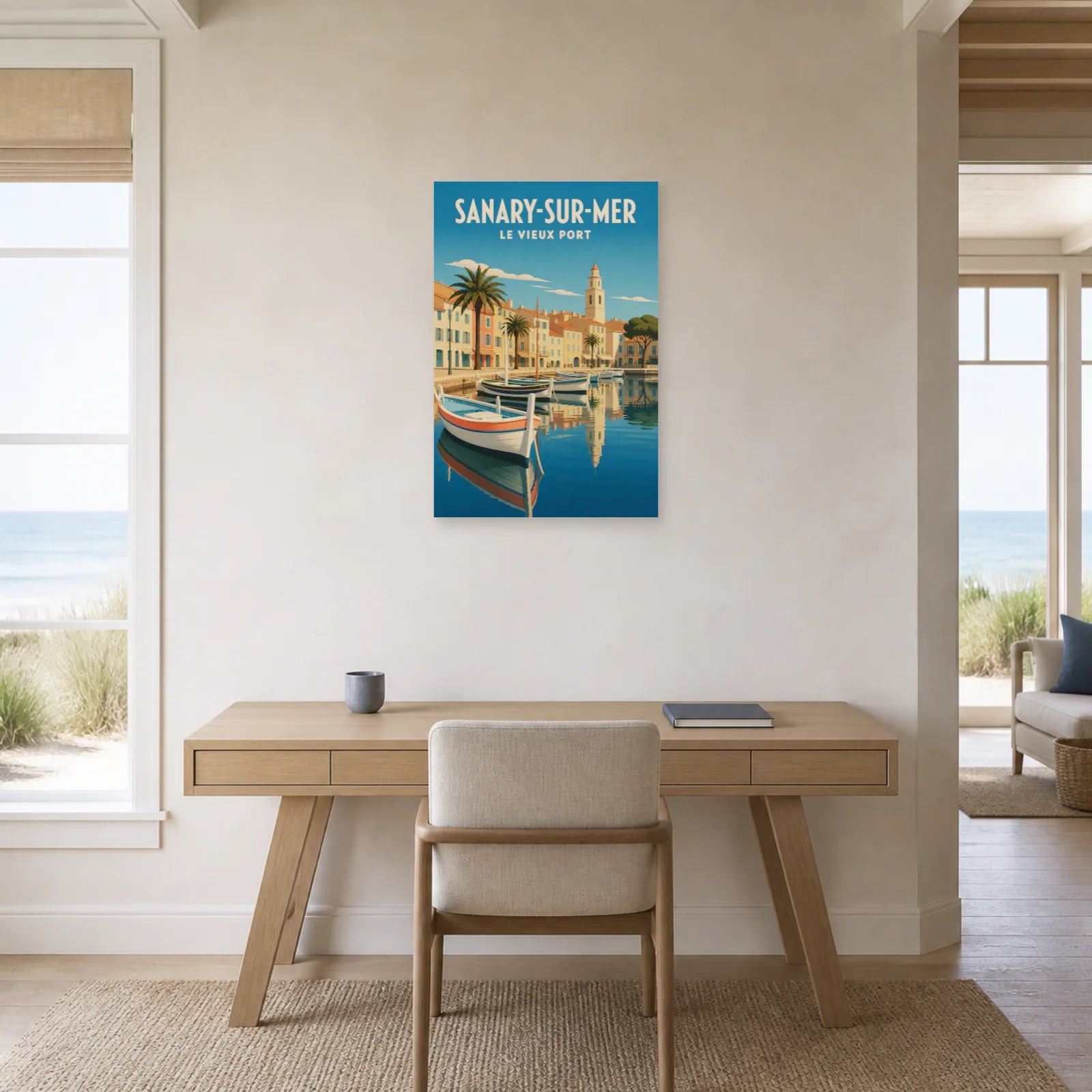 Affiche Sanary-sur-Mer – Le Vieux Port dans un bureau - Art Virtuoso