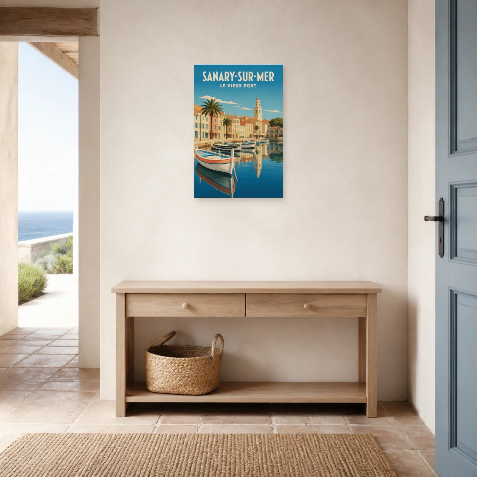 Affiche Sanary-sur-Mer – Le Vieux Port dans une entrée ou un couloir - Art Virtuoso