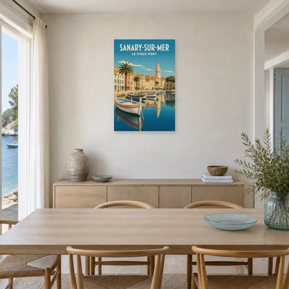 Affiche Sanary-sur-Mer – Le Vieux Port dans une salle à manger - Art Virtuoso