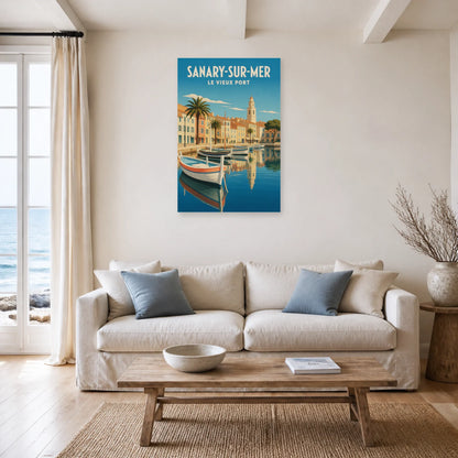 Affiche Sanary-sur-Mer – Le Vieux Port dans un salon - Art Virtuoso