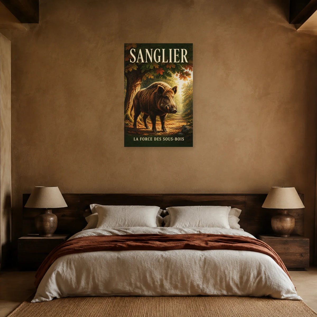 Affiche Sanglier, la force des sous-bois dans une chambre - Art Virtuoso