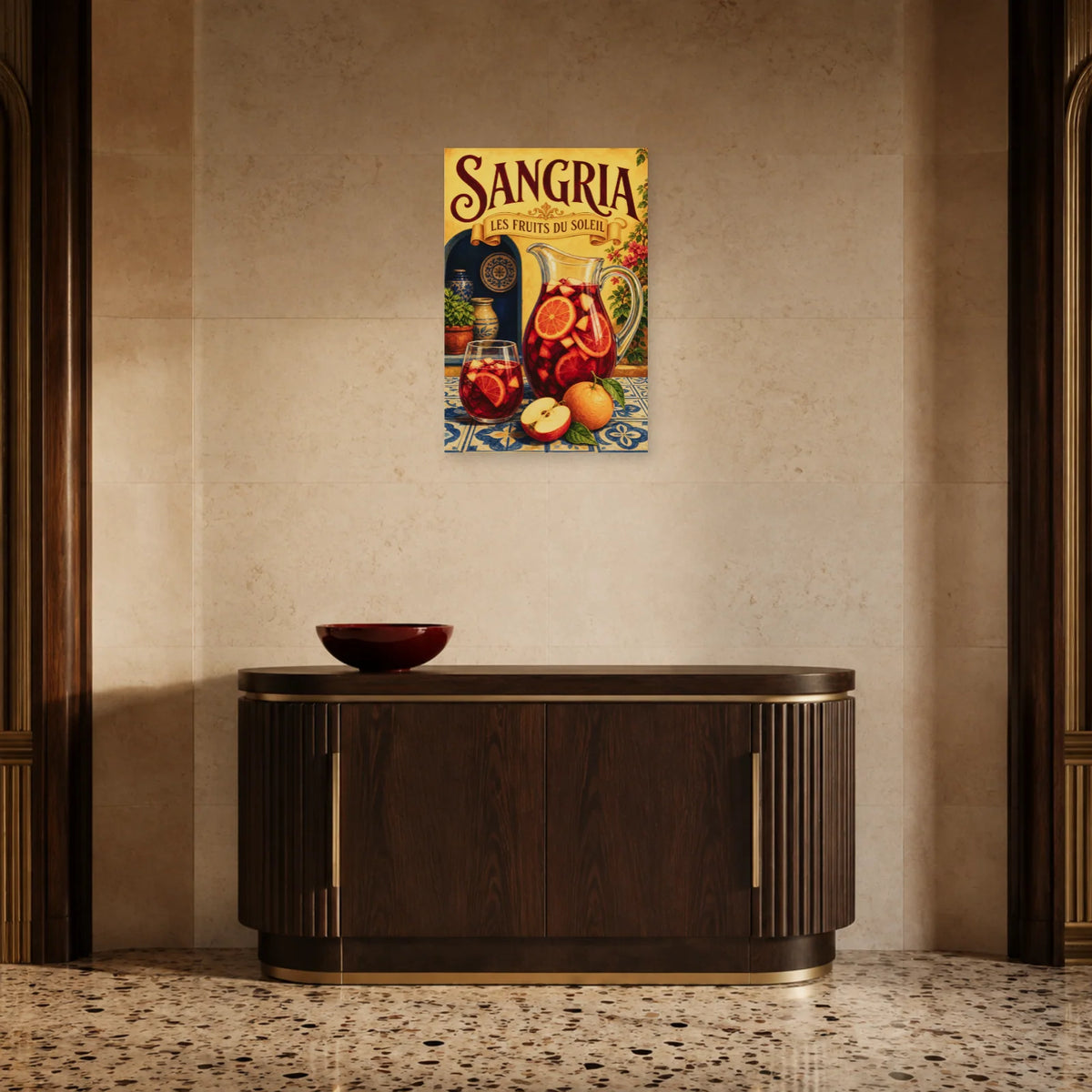 Affiche Sangria, les fruits du soleil dans une entrée ou un couloir - Art Virtuoso