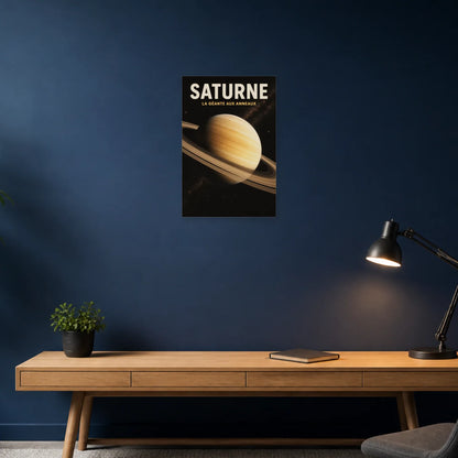 Affiche Saturne – La Géante aux Anneaux dans un bureau - Art Virtuoso