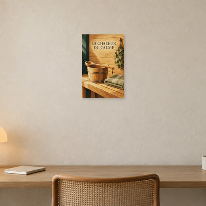 Affiche Sauna - La chaleur du calme dans un bureau - Art Virtuoso
