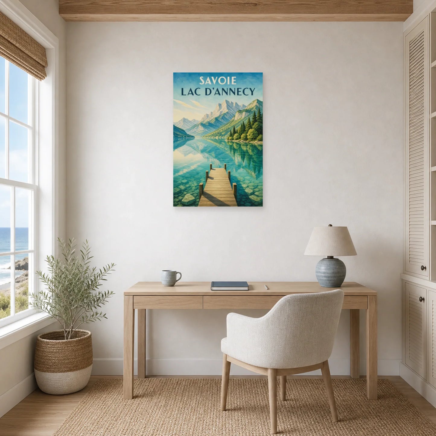 Affiche Savoie – Lac d’Annecy dans un bureau - Art Virtuoso