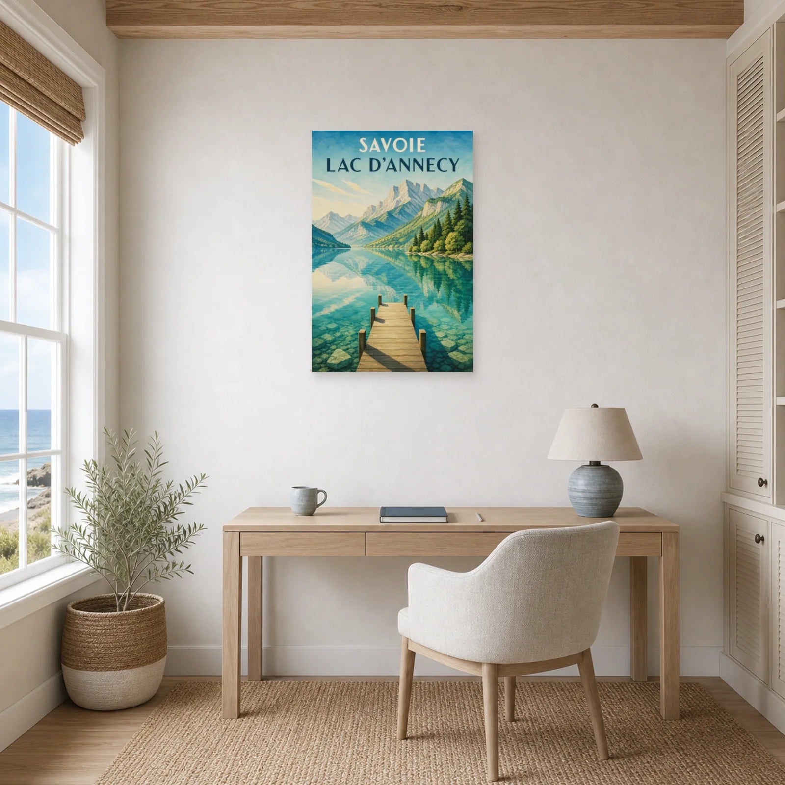 Affiche Savoie – Lac d’Annecy dans un bureau - Art Virtuoso