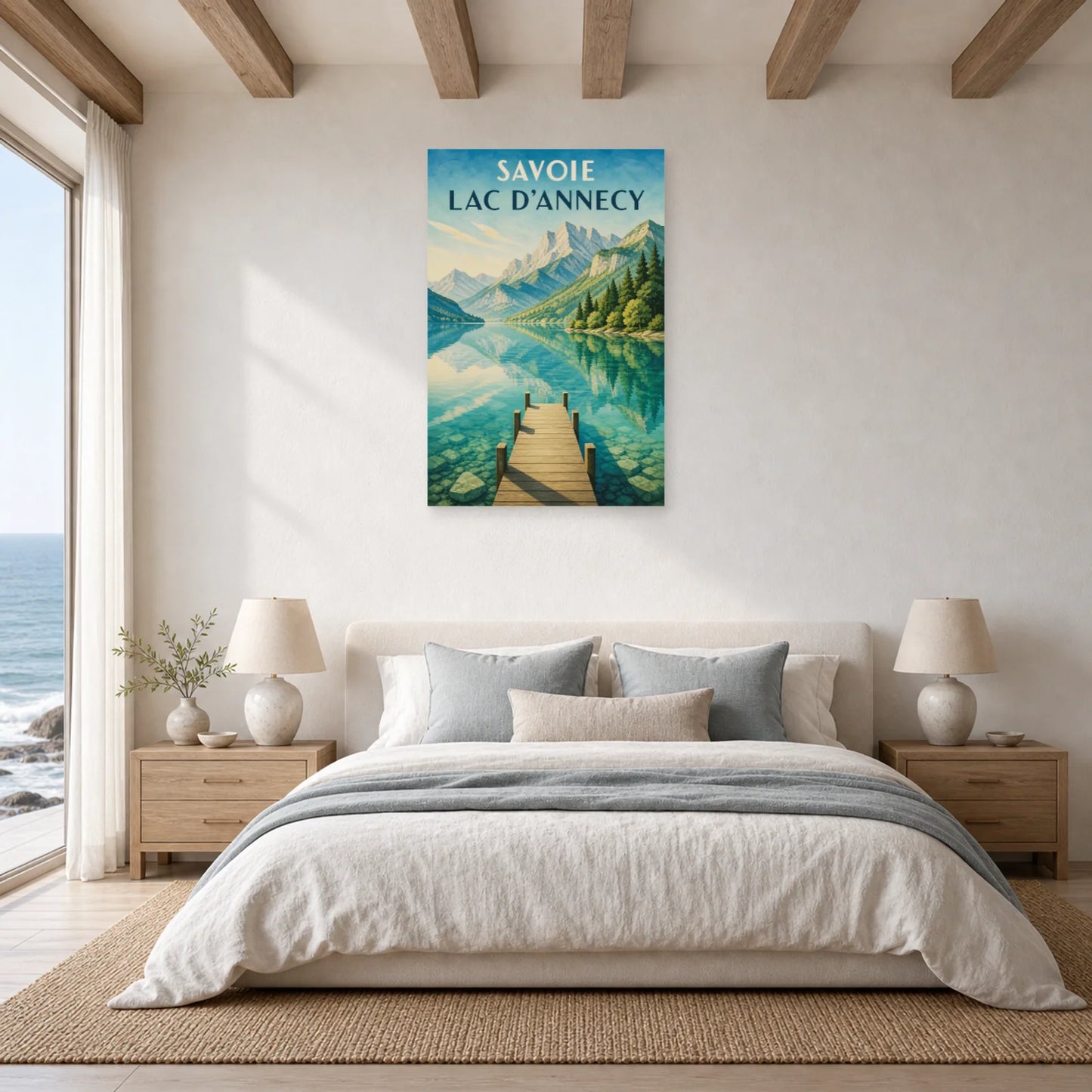 Affiche Savoie – Lac d’Annecy dans une chambre - Art Virtuoso