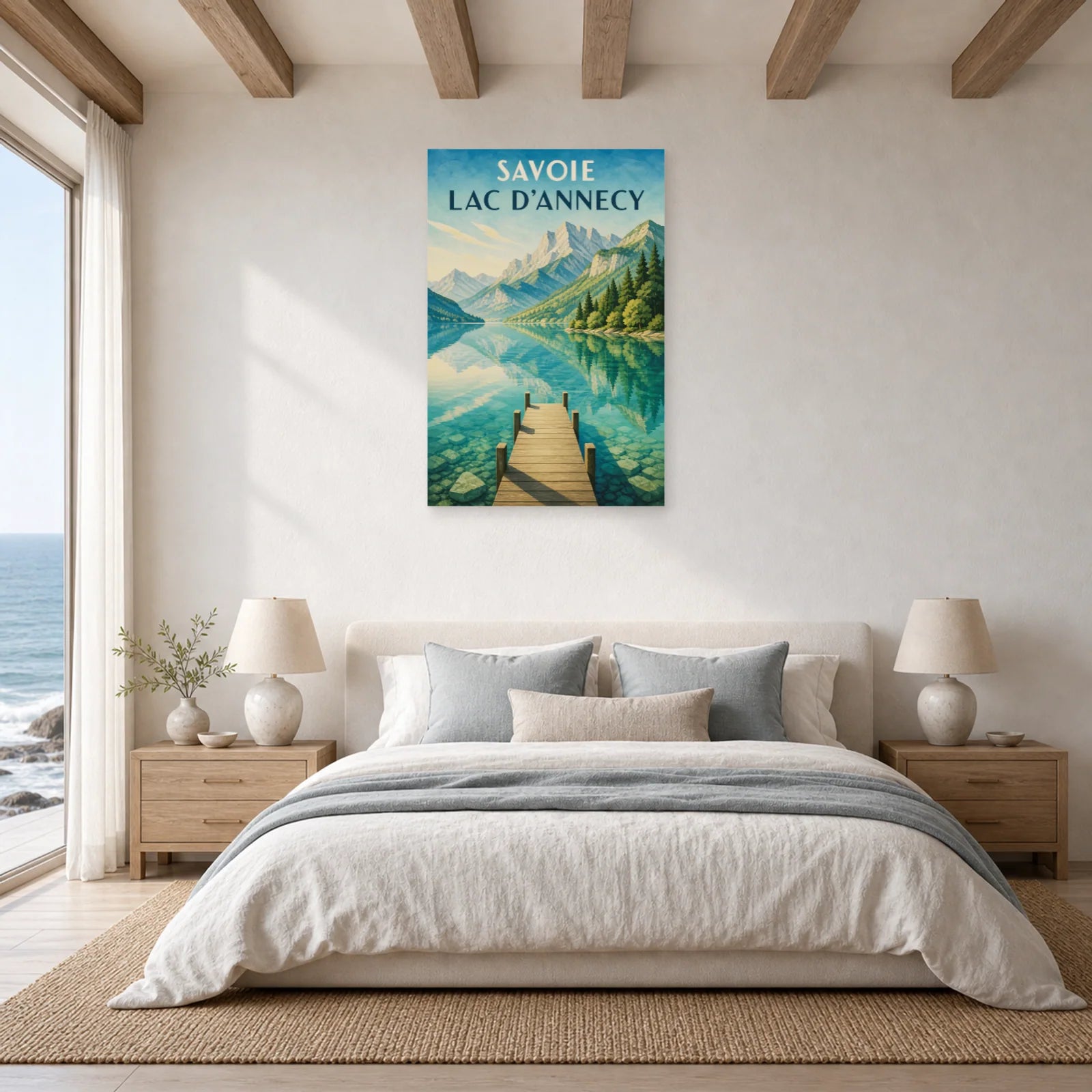 Affiche Savoie – Lac d’Annecy dans une chambre - Art Virtuoso