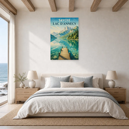 Affiche Savoie – Lac d’Annecy dans une chambre - Art Virtuoso