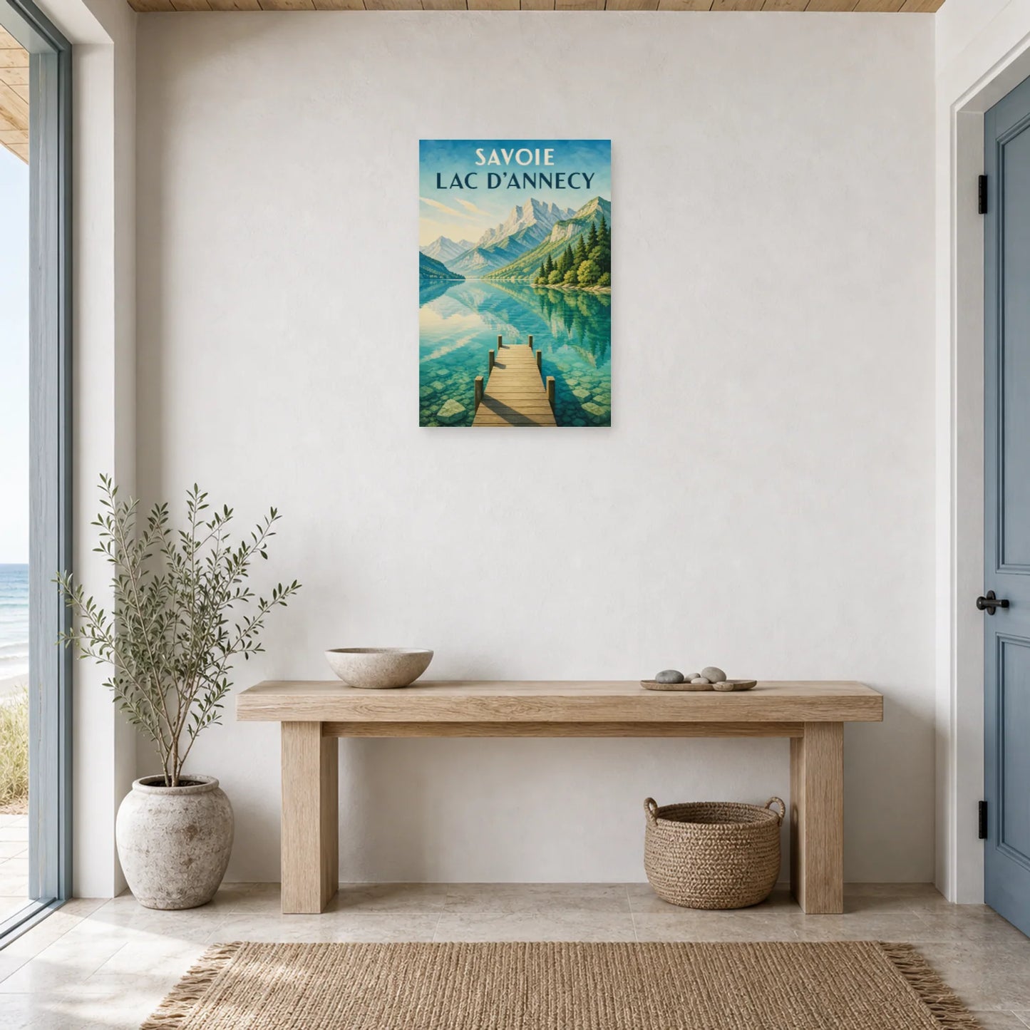 Affiche Savoie – Lac d’Annecy dans une entrée ou un couloir - Art Virtuoso