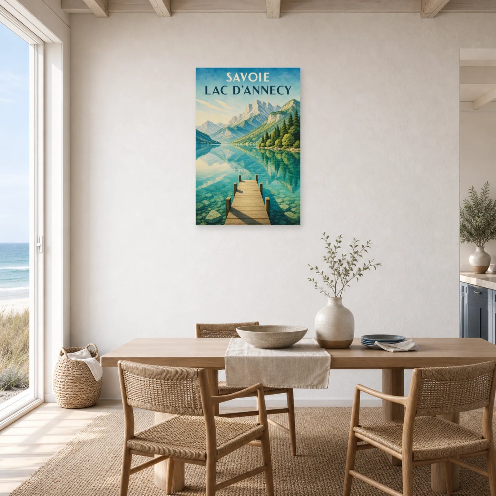 Affiche Savoie – Lac d’Annecy dans une salle à manger - Art Virtuoso