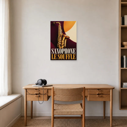 Affiche Saxophone – Le souffle dans un bureau - Art Virtuoso
