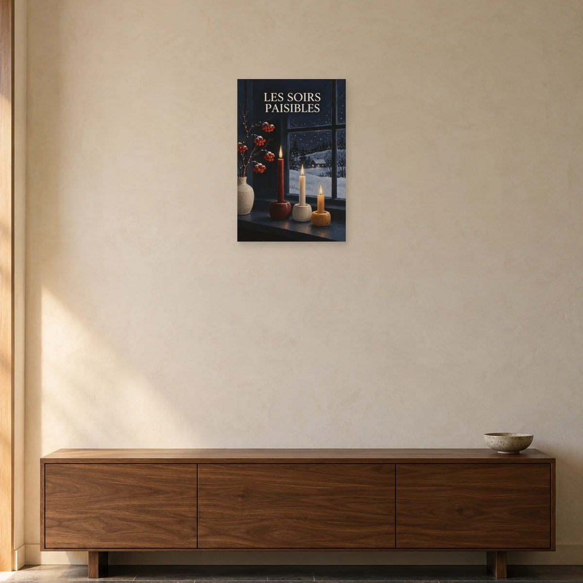 Affiche scandinave Bougies les soirs paisibles dans une entrée ou un couloir - Art Virtuoso
