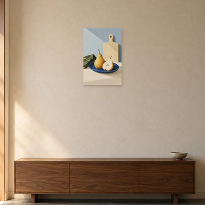 Affiche scandinave Cuisine à la poire et à la planche dans une entrée ou un couloir - Art Virtuoso