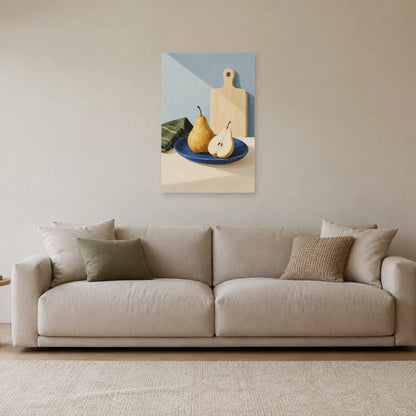 Affiche scandinave Cuisine à la poire et à la planche dans un salon - Art Virtuoso