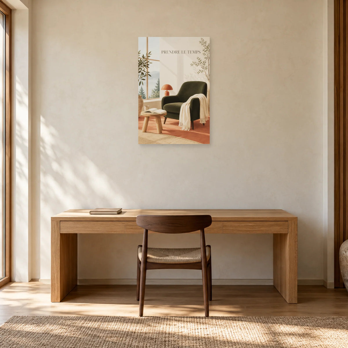 Affiche scandinave Lecture prendre le temps dans un bureau - Art Virtuoso