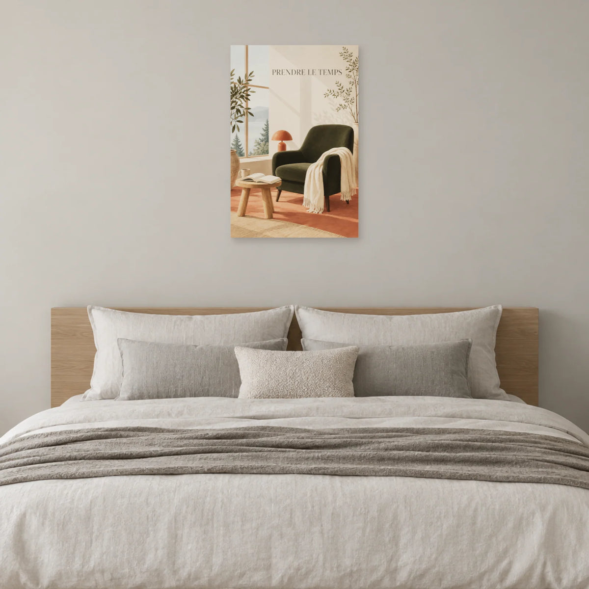 Affiche scandinave Lecture prendre le temps dans une chambre - Art Virtuoso