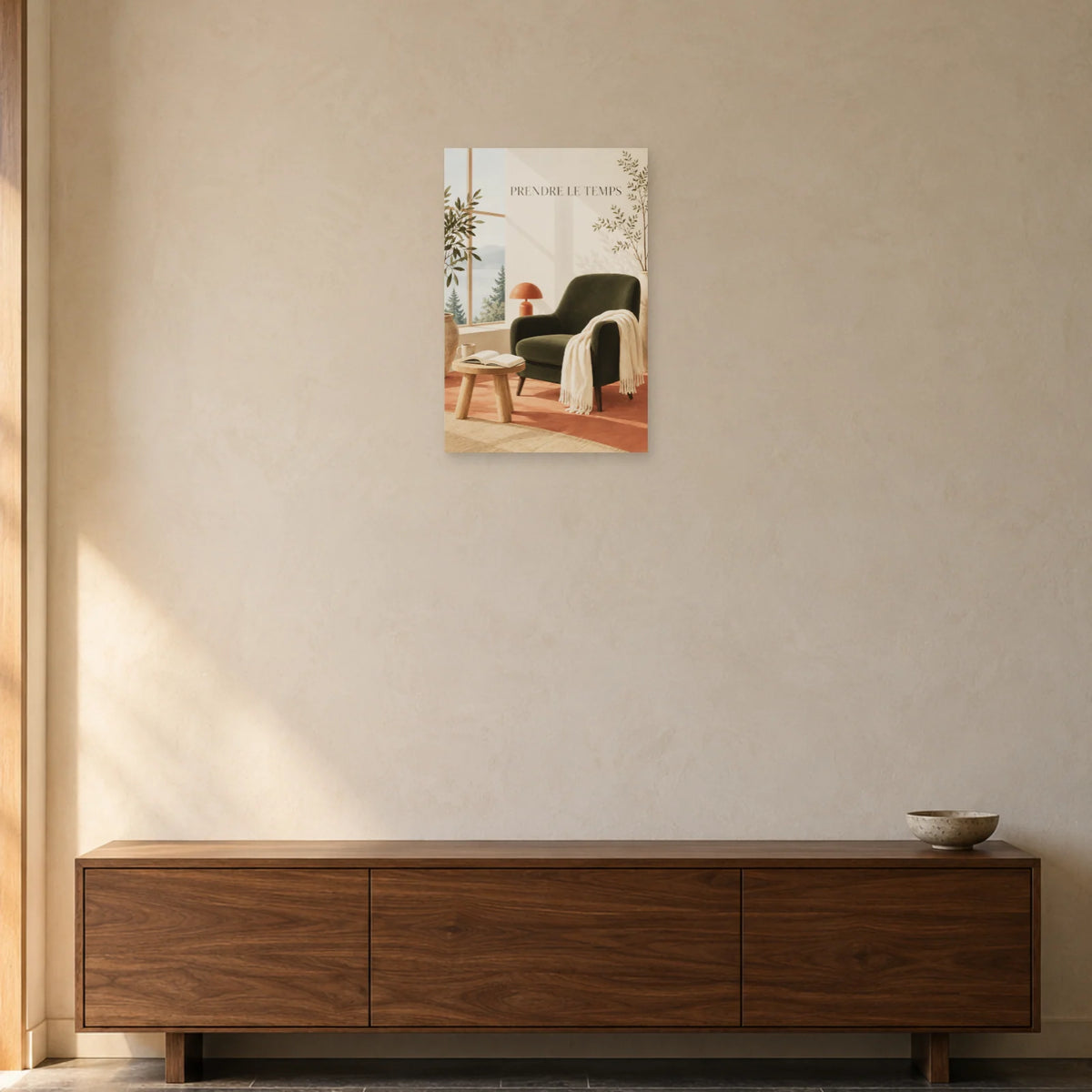 Affiche scandinave Lecture prendre le temps dans une entrée ou un couloir - Art Virtuoso