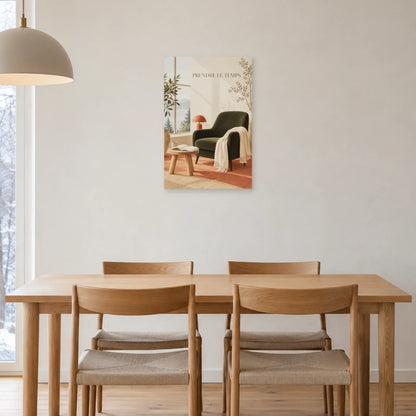 Affiche scandinave Lecture prendre le temps dans une salle à manger - Art Virtuoso