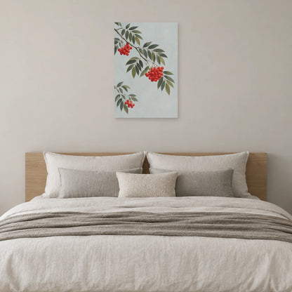 Affiche scandinave Sorbier aux baies rouges dans une chambre - Art Virtuoso