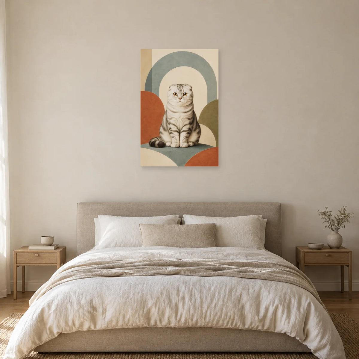 Affiche Scottish Fold – Géométrie douce dans une chambre - Art Virtuoso