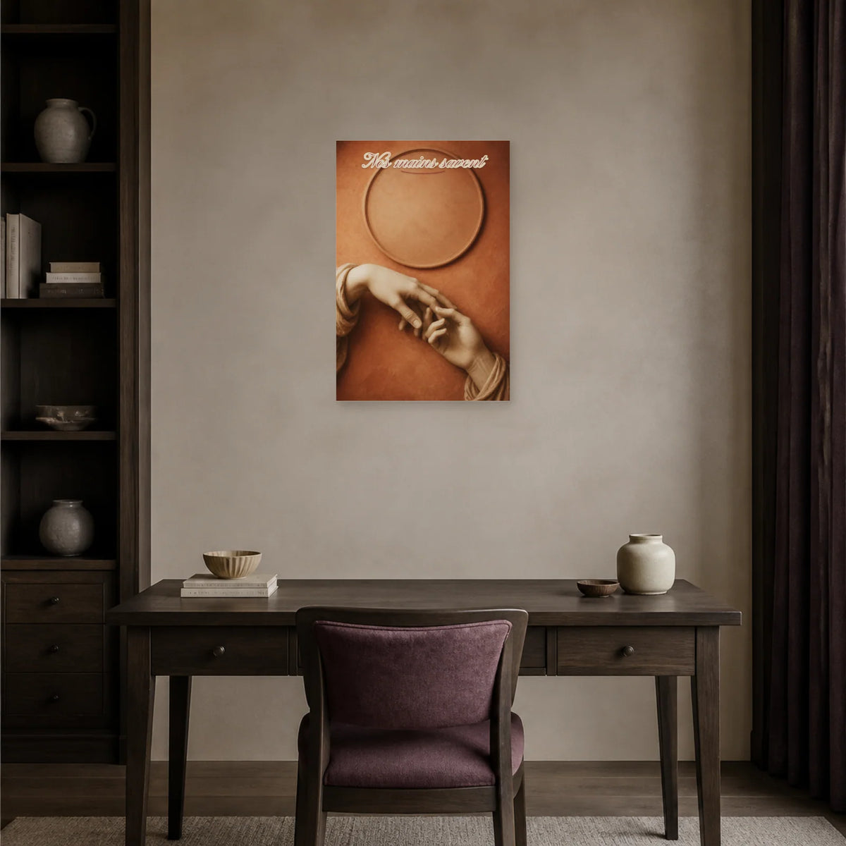 Affiche Nos mains savent - Sculpture romantique dans un bureau - Art Virtuoso
