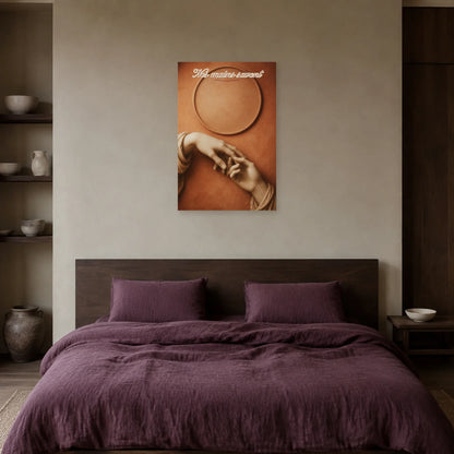 Affiche Nos mains savent - Sculpture romantique dans une chambre - Art Virtuoso