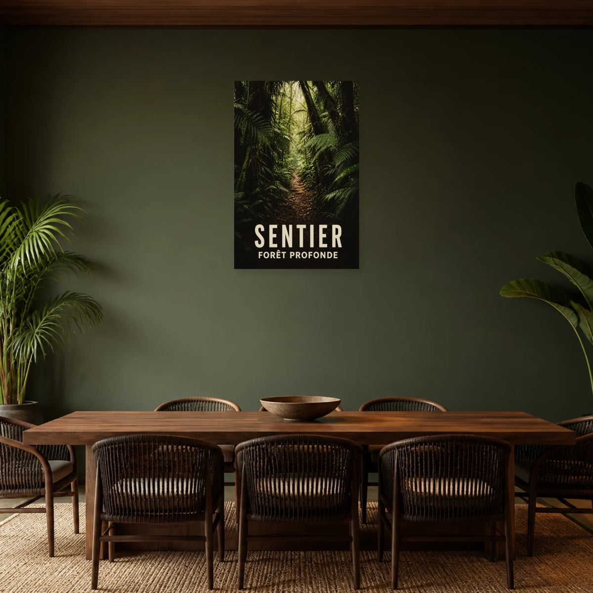 Affiche Sentier – Forêt profonde dans une salle à manger - Art Virtuoso