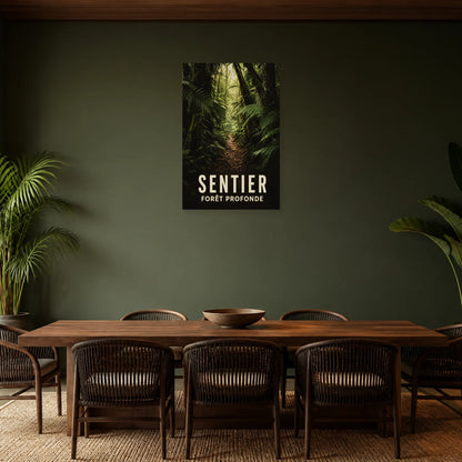 Affiche Sentier – Forêt profonde dans une salle à manger - Art Virtuoso