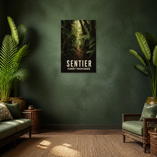 Affiche Sentier – Forêt profonde dans un salon - Art Virtuoso