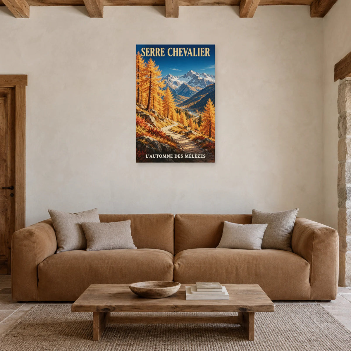 Affiche Serre Chevalier - Mélèzes d'automne dans un salon - Art Virtuoso