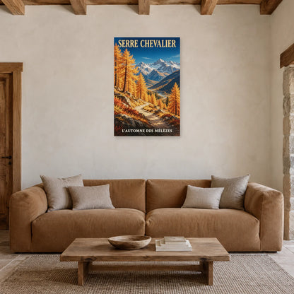 Affiche Serre Chevalier - Mélèzes d'automne dans un salon - Art Virtuoso