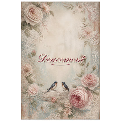 Affiche Doucement - Romance shabby, décoration shabby chic romantique aux effets de patine verticale, format 60 × 90 cm