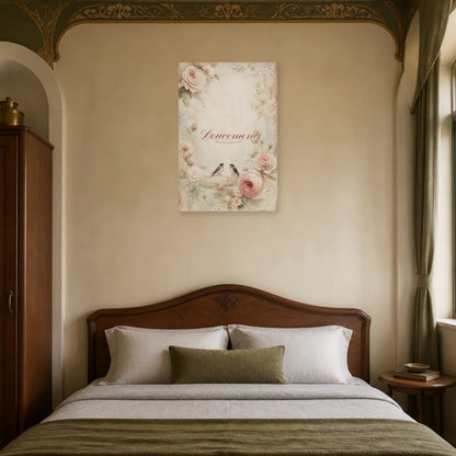 Affiche Doucement - Romance shabby dans une chambre - Art Virtuoso