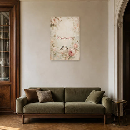 Affiche Doucement - Romance shabby dans un salon - Art Virtuoso