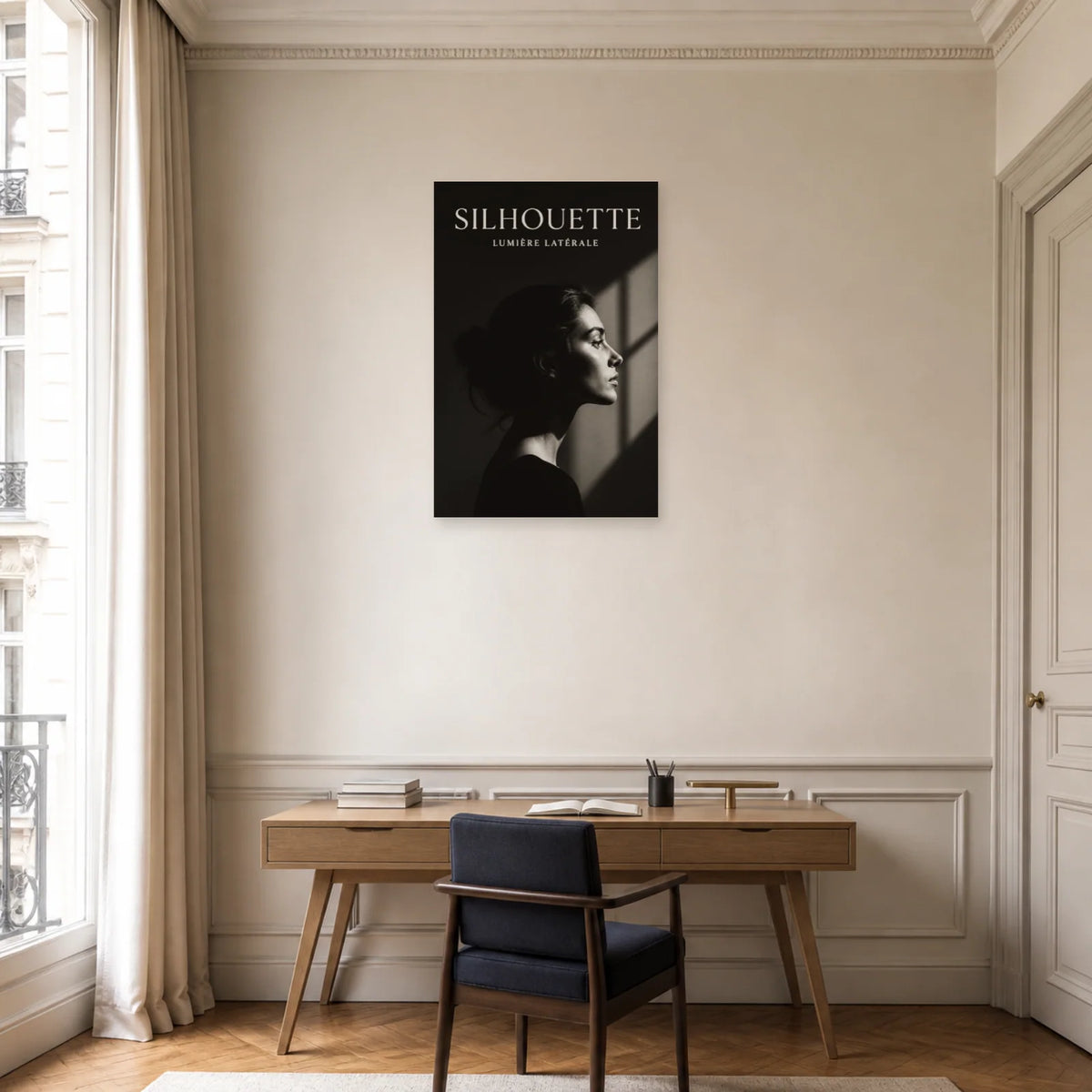 Affiche Silhouette – Lumière Latérale dans un bureau - Art Virtuoso