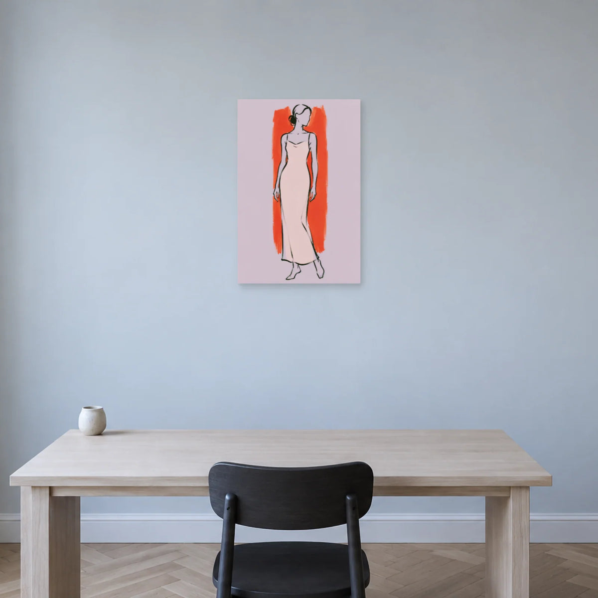 Affiche Silhouette au trait, équilibre calme dans un bureau - Art Virtuoso