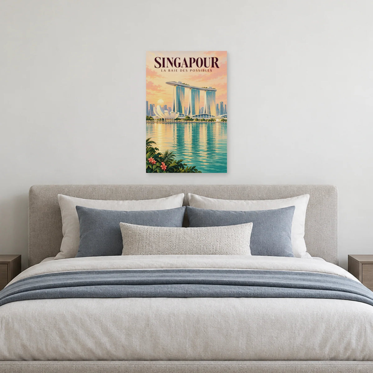 Affiche Singapour Marina et baie dans une chambre - Art Virtuoso