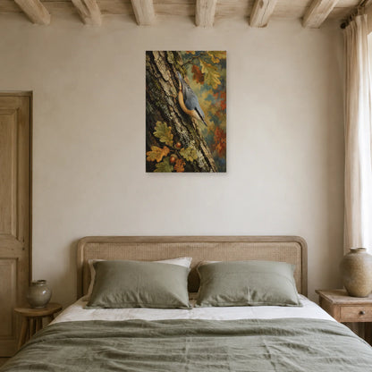 Affiche Sittelle torchepot sur un vieux chêne dans une chambre - Art Virtuoso