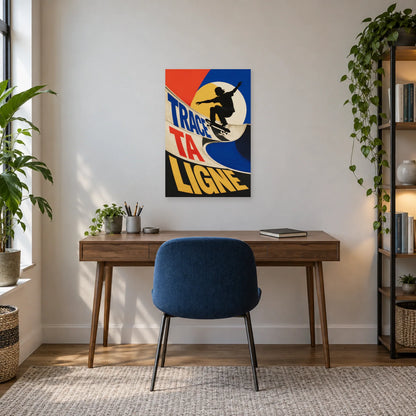 Affiche skate – Trace ta ligne dans un bureau - Art Virtuoso