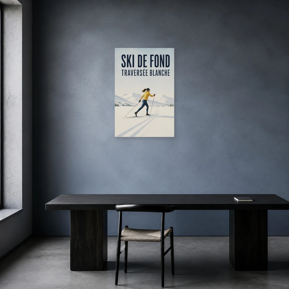 Affiche Ski de fond – Traversée blanche dans un bureau - Art Virtuoso
