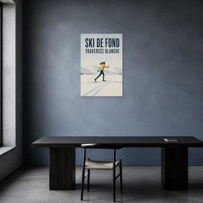 Affiche Ski de fond – Traversée blanche dans un bureau - Art Virtuoso